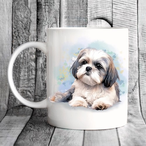Shih tzu mug watercolour pet - tzu,