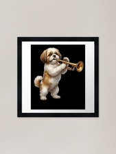 Shih Tzu Playing Trumpet