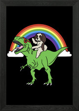 Shih Tzu T Rex Dinosaur Framed