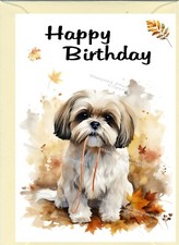 Shih Tzu Dog Birthday Card