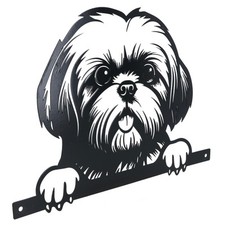 Black Metal Peeking Shih Tzu