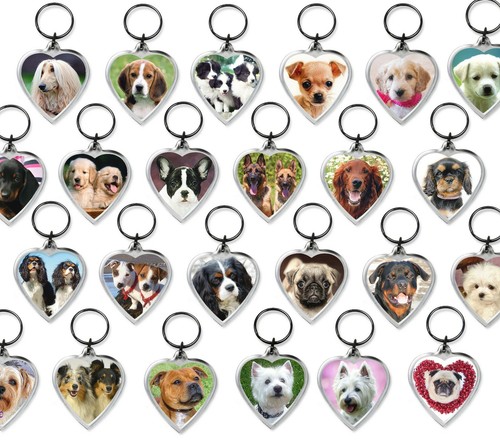 Dog keyrings heart shape - heart,