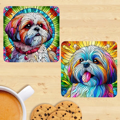 Shih tzu dog stained - shih,