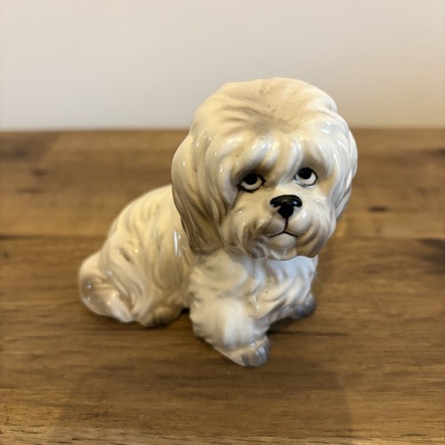 Vintage porcelain shih tzu - shih,
