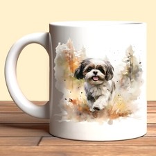 Pet Dog Mug, watercolour Shih