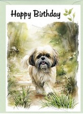 Shih Tzu Dog Birthday Card