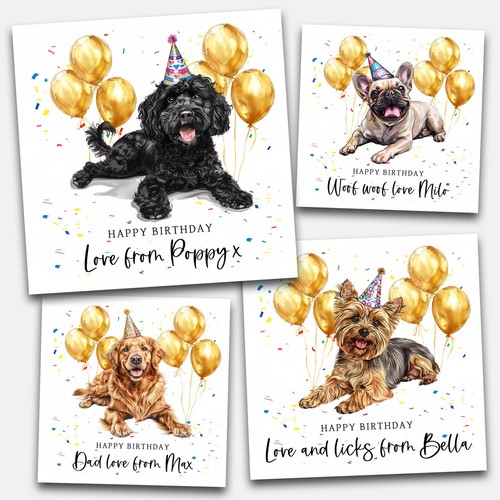 Dog birthday card - birthday,